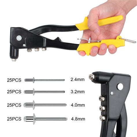 10 Professional Pop Rivet Gun W 200 Rivet Repair Tool Riveter Hand Riveter Kit Ebay