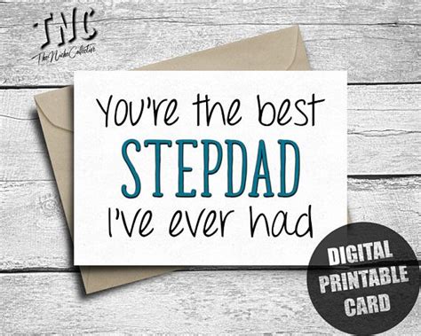 Printable Fathers Day Card Stepdad Funny Step Etsy Fathers Day