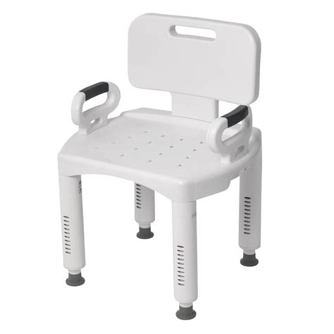 Folding Shower Chair With Back Retail 1 Each