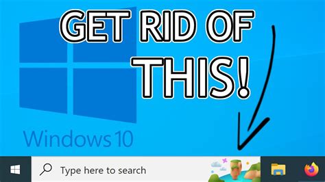How To Remove Windows 10 Search Bar Picture Youtube