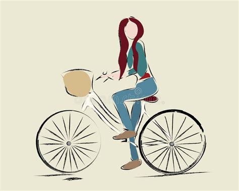 girl riding a bicycle stock vector illustration of design 51156660