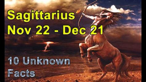 10 Unknown Facts About Sagittarius Nov 22 Dec 21 Horoscope Do You Know Youtube