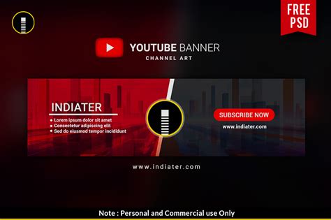 Free Youtube Channel Banner Psd Template Indiater