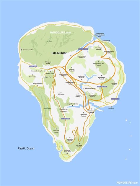 Jurassic Park Island Isla Nublar Fictional Scenery Wishlist