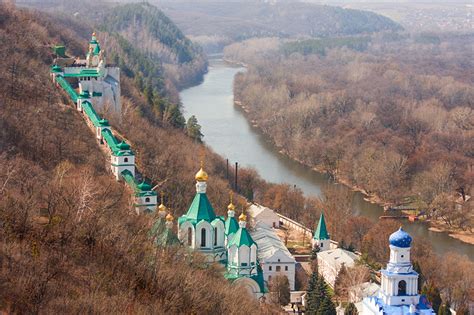 Photos Monastery Ukraine Sviatohirsk Lavra Autumn Nature Forests