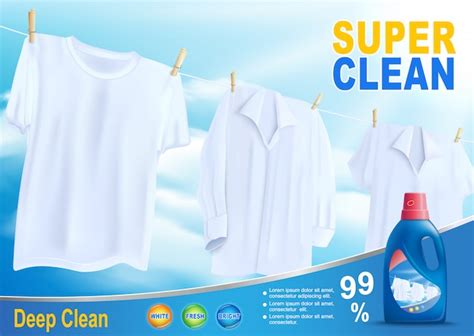 Lavado Super Limpio Con Nuevo Detergente Vectorial Vector Premium