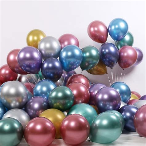 Hautton Metallic Balloons 50 Pcs 12 Inch Premium Thicken Latex Shiny
