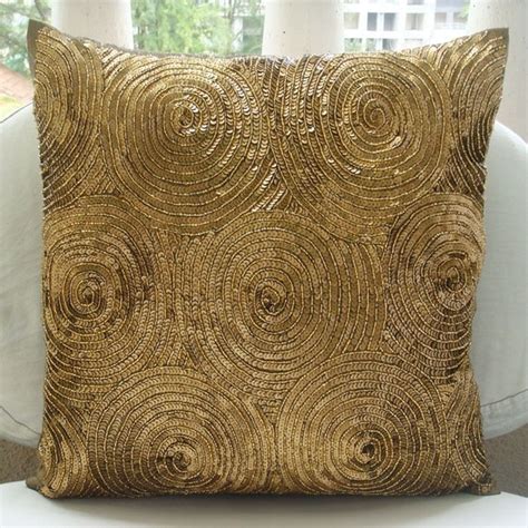 Designer Gold Throw Pillows Cover For Couch 16x16