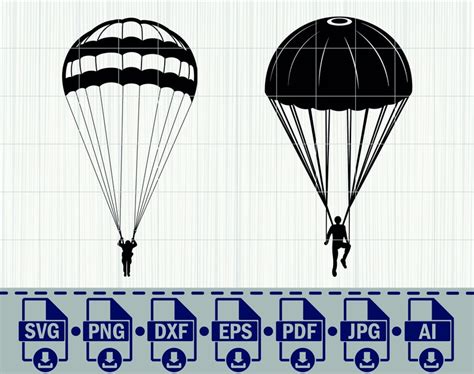 Parachute Svg Bundle Skydivers Svg Paragliding Svgparachute Etsy
