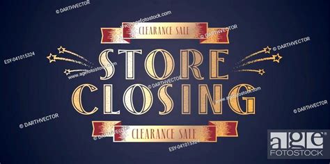 Store Closing Vector Illustration Background Template Banner Stock