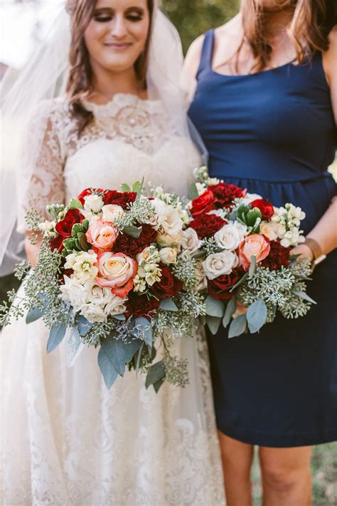 Maybe you would like to learn more about one of these? Red and white rose and carnation wedding bouquets | White ...