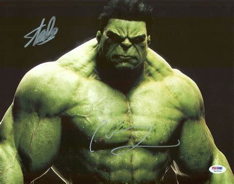 Stan Lee And Mark Ruffalo Signed The Hulk 11x14 Photo Psa Coa