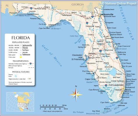 Reference Map Of Florida Usa Nations Online Project Printable Maps