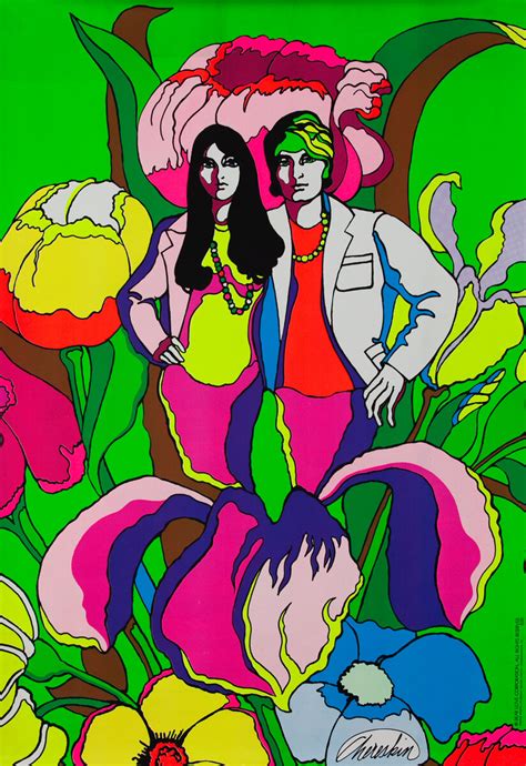 Hippie Couple Original Vintage 1960s Psychedelic Poster David Pollack