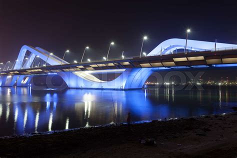 Sheikh Zayed Bridge At Night Abu Dhabi United Arab Emirates Stock Image Colourbox