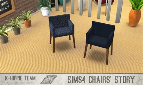 10 Chairs Recolours Ekai Serie In Blue At K Hippie Sims 4 Updates
