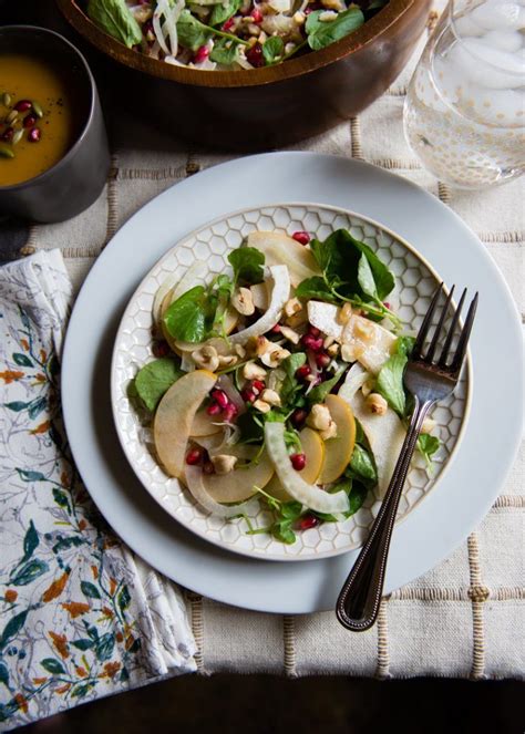Shaved Fennel Asian Pear Salad With Pomegranate And Watercress Cafe