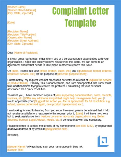 Complaint Letter Template Free Business Letter Templates