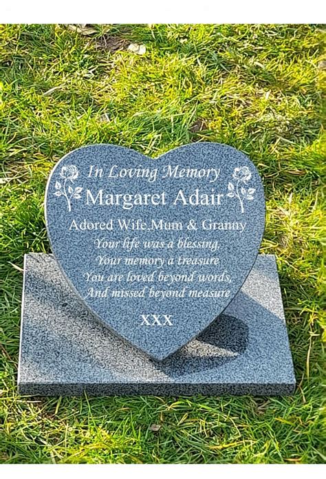 Memorial Grave Marker Memorial Double Headstone Heart Shaped Grave