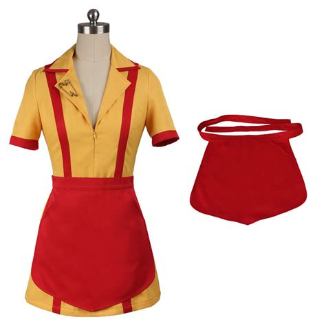 cosplayflying buy 2 broke girls max caroline waitress suit cosplay costume full set for