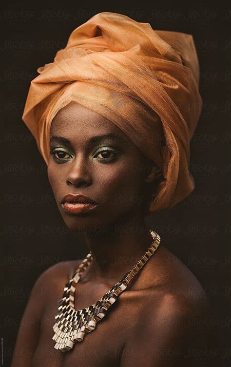 African Woman With An Orange Turban Download This High Resolution Stock