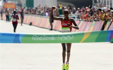 Rio 2016 Olympics Jemima Sumgong Wins Kenyas First Ever Womens