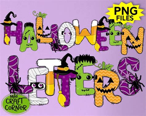 Digital Halloween Alphabet Halloween Letters Halloween Font