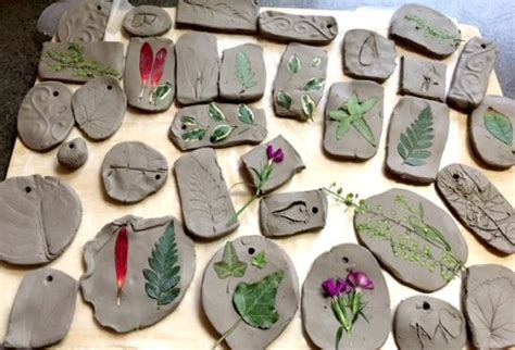 Pressed Plants Into Clay My Bright Ideas