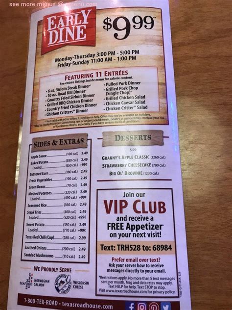 2 comments and complaints → add yours ←. Online Menu of Texas Roadhouse Restaurant, Surprise ...