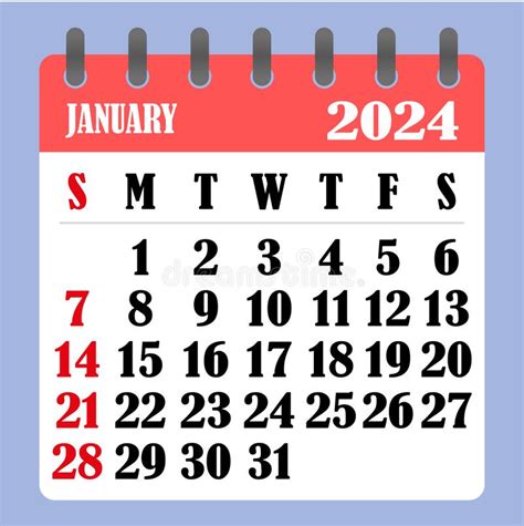 January 2024 Table Calendar 3d Illustration Stock Illustration