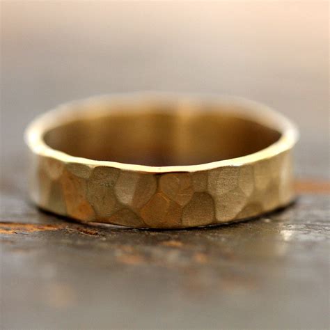 14k Gold Hammered Ring Praxis Jewelry