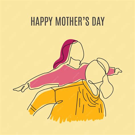 Premium Vector Mom And Daughter Love Illustration For Mothers Day