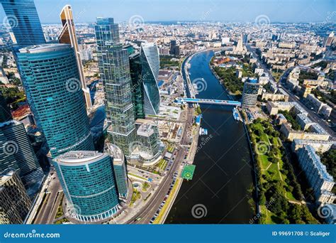 Aerial View Of Moscow Downtown Stock Photo Image Of Downtown Moscow
