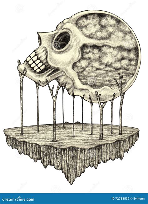 Art Skull Surreal Stock Illustration Illustration Of Head 72733539