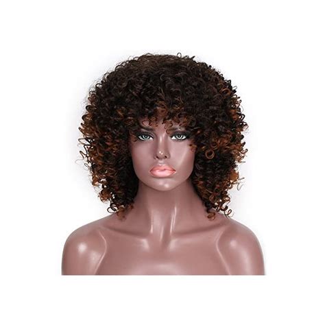 Aisi Queens Afro Wig Synthetic Kinky Curly Wig For Women Dark Brown