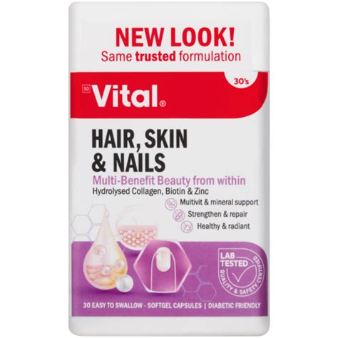 Vital Hair Skin And Nails Antioxidant Multivitamins Soft Gel Capsules 30