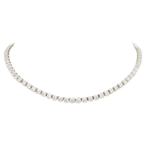 Riviera Diamond Tennis Necklace In 14k White Gold 49 Ctw For Sale At