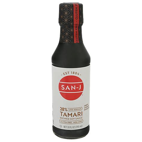 San J Brewed Tamari Soy Sauce 10 Oz Caseys Foods