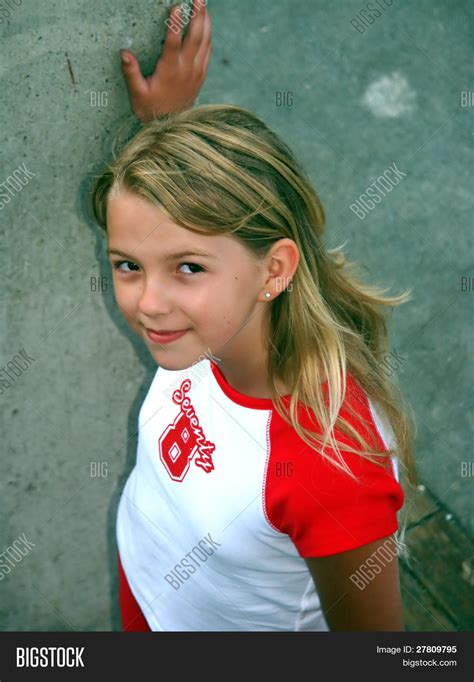 preteen blonde girl image and photo free trial bigstock