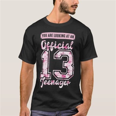 Official 13 Teenager 13th Birthday 13 Years Old T Shirt