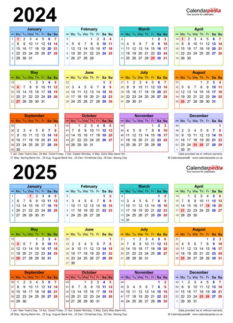 Two Year Calendars For 2024 Amp 2025 Uk For Excel