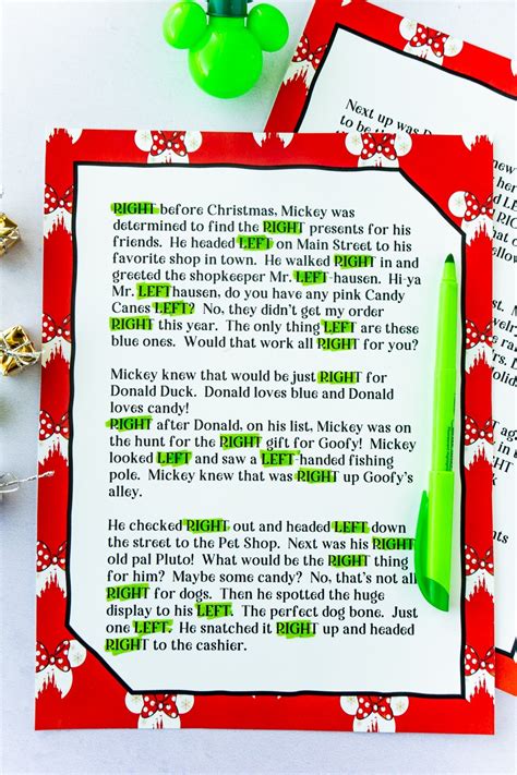 A Hilarious Left Right Christmas Poem And T Game Play Party Plan