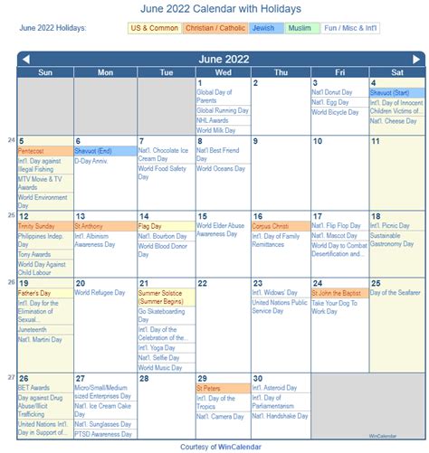 June 2022 Calendar With Holidays Printable 2023 Calendar Printable