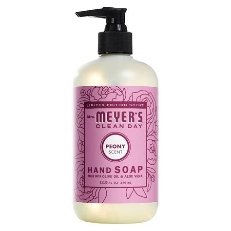 Mrs Meyers Clean Day Liquid Hand Soap Peony 1250 Oz Peony Scent