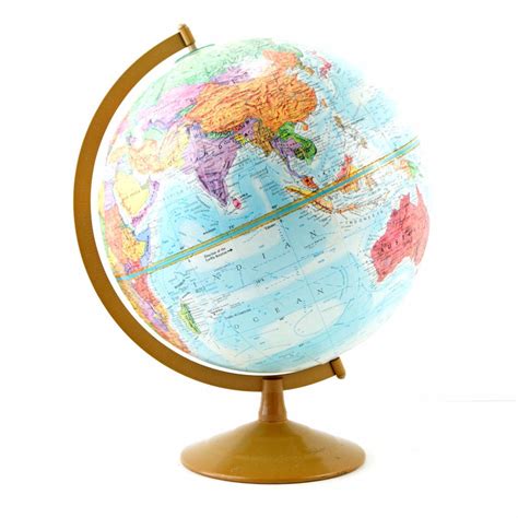 Vintage Globemaster World Globe With Bright Blue Oceans 12 Diameter