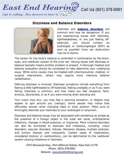 Dizziness And Balance Disorders By East End Hearing And Speech Issuu