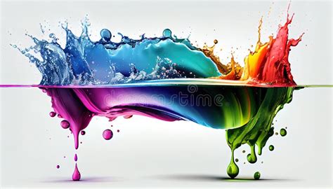 Rainbow Water Splash Ai Render Stock Illustration Illustration Of