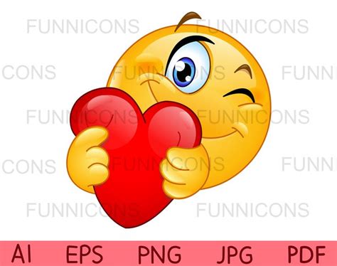 Emoji Hugging Heart Vector Clipart Illustration Ai Eps Png Etsy Canada In 2022 Clip Art
