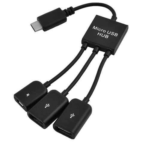 Simyoung 3 In 1 Micro Usb Otg Hub Host Extension Charging Cable Adapter