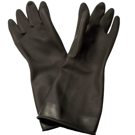 Black Rubber Gloves 1 Pair One Stop Cleaning Shop